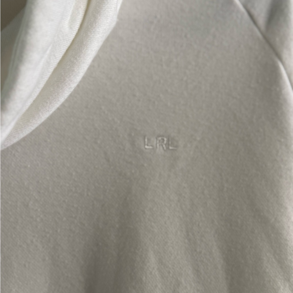 Ralph Lauren White Hoodie with Black Logo Stripes - Picture 5 of 8